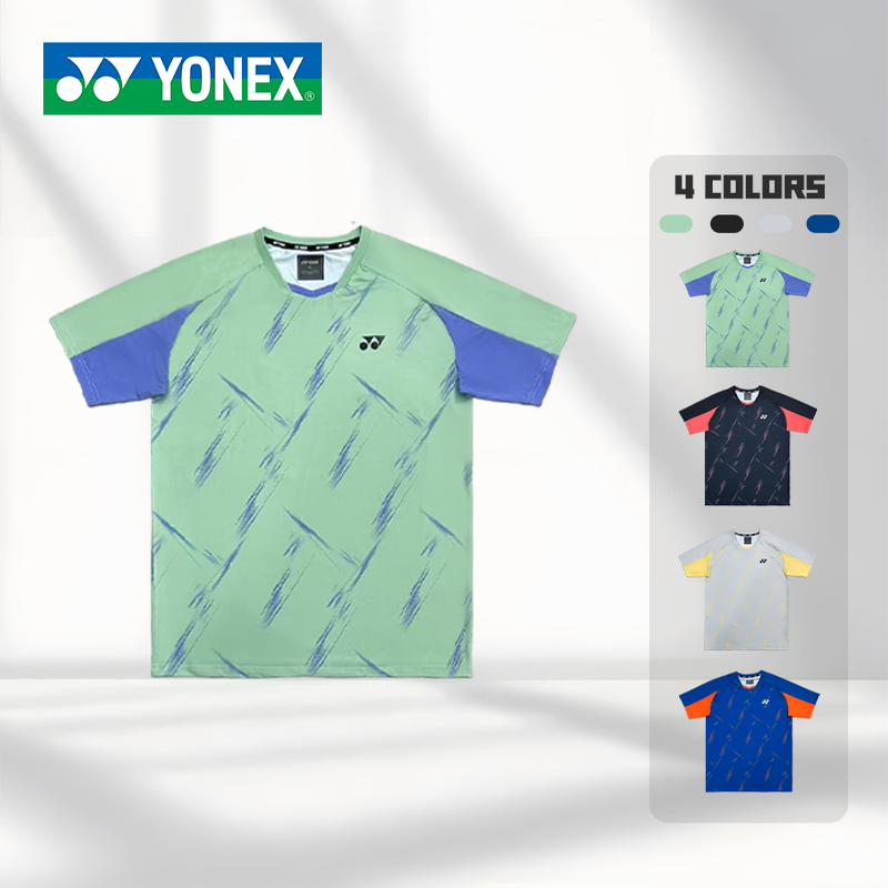 YONEX/尤尼克斯羽毛球服速干透气短袖T恤yy细碎线条文化衫-2948