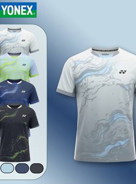 YONEX/尤尼克斯羽毛球服yy运动透气速干水波纹印花短袖T恤-3470