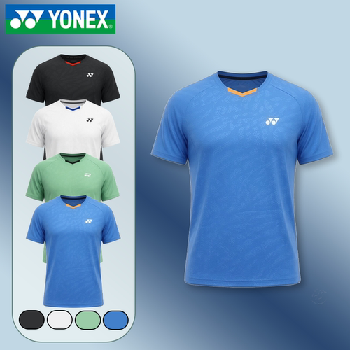 YONEX/尤尼克斯羽毛球服yy轻便运动透气速干纯色暗纹短袖T恤-3473