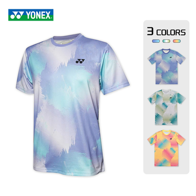 YONEX/尤尼克斯新款羽毛球服运动短袖速干透气晕染T恤男女款-3079