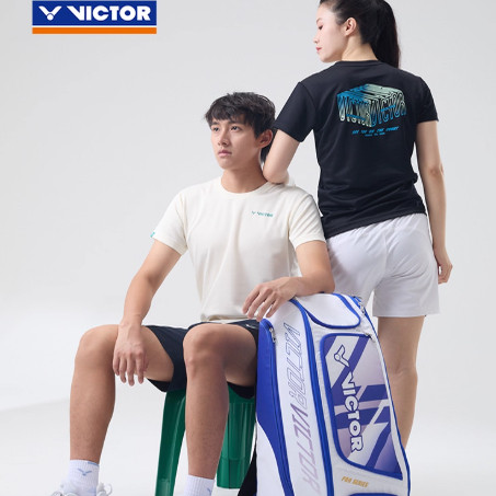 VICTOR威克多胜利羽毛球服男女款T-55010运动休闲舒适针织短袖T恤