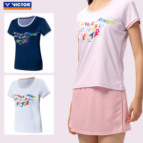 VICTOR/威克多胜利羽毛球服女士专业训练速干透气运动短袖T-41030