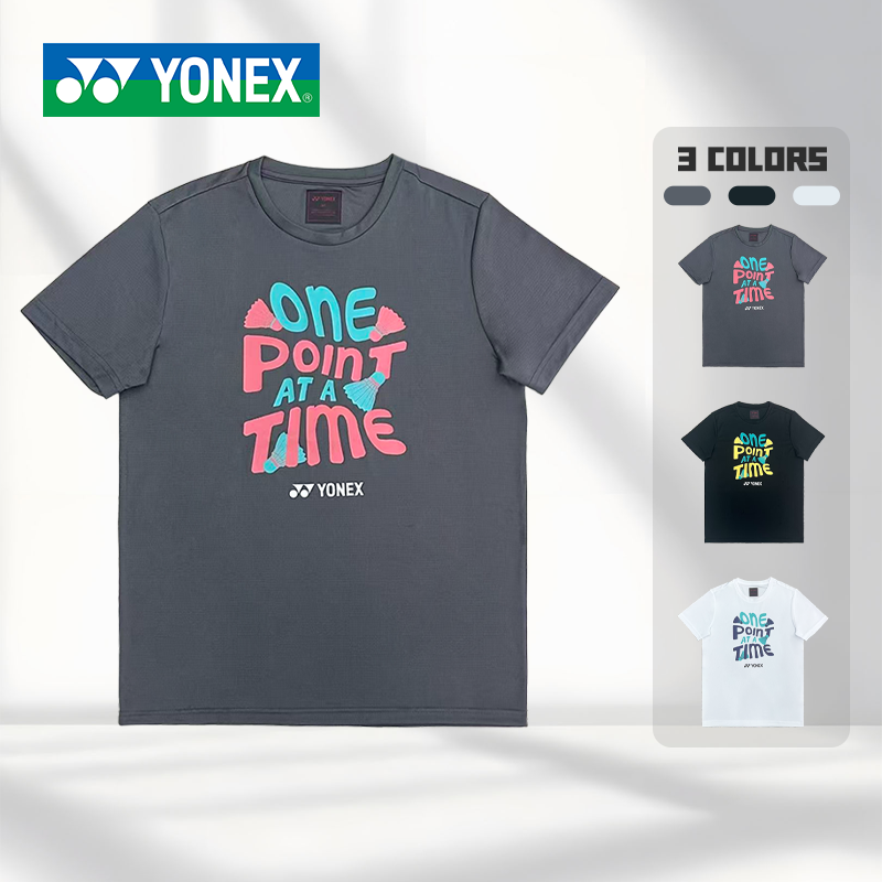 YONEX/尤尼克斯羽毛球服涂鸦字母文化衫运动短袖速干透气T恤-3047