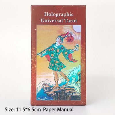 Holographic Universal Tarot 镭射普及塔罗11.5*6.5cm英文塔牌罗