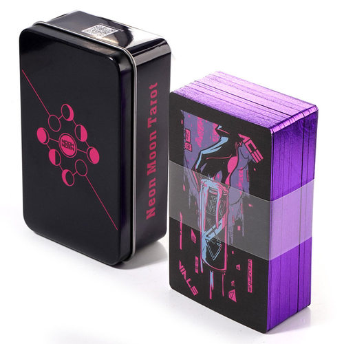 铁盒Neon Moon Tarot霓虹月亮塔罗牌英文塔牌罗