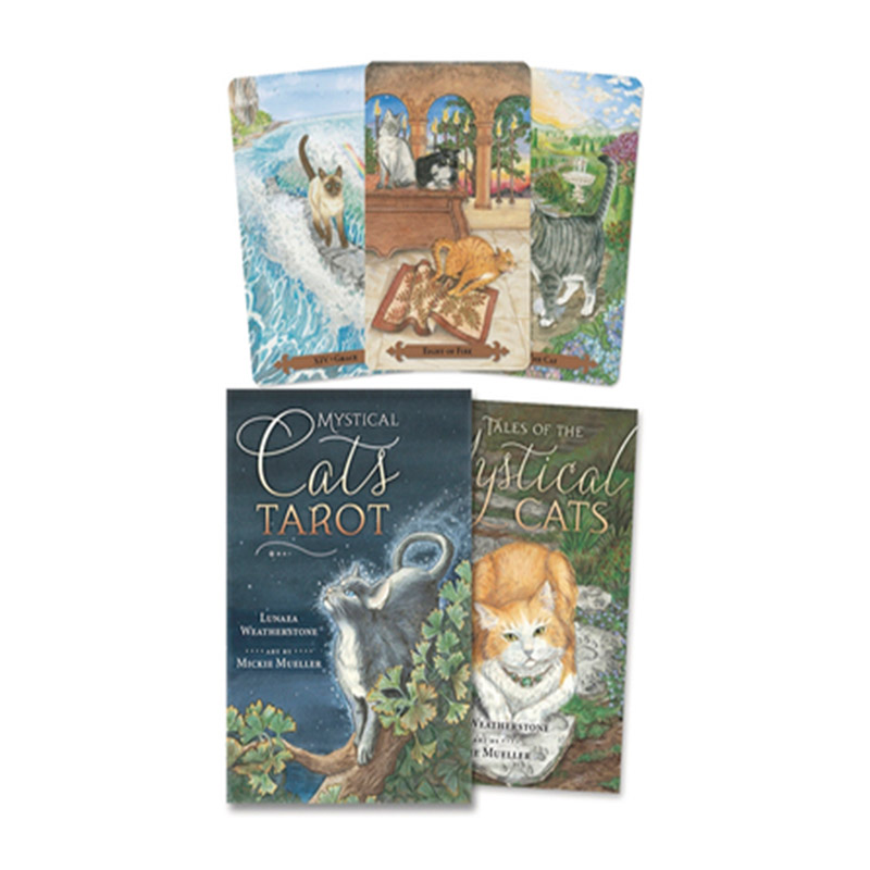 12*7cm  Mystical Cats Tarot神秘猫咪塔罗英文塔牌罗卡牌游戏