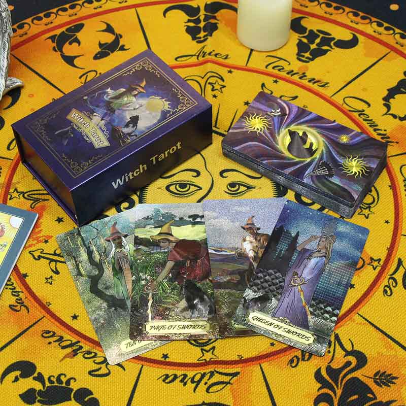 12*7cm witches tarot 金箔女--巫塔罗盒装英文塔牌罗