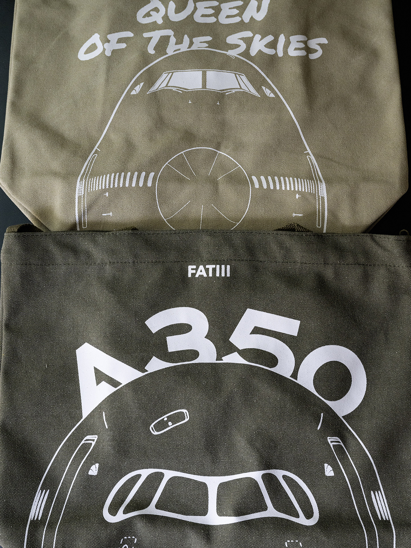 Fatiii Original [กระเป๋าผ้าแคนวาสลายเครื่องบิน] A350, B747 กระเป๋าผ้าแคนวาสดีไซน์สร้างสรรค์