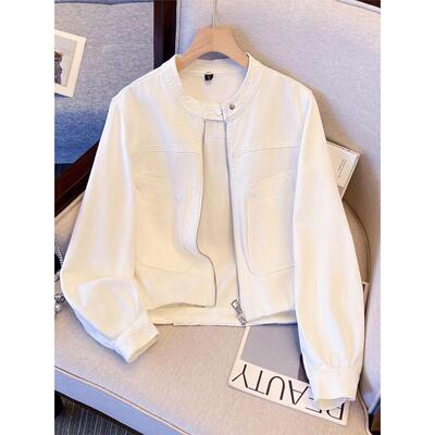 设计感立领牛仔外套女春