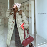 新款现货韩版宽松牛角扣长款羽绒服202-5622-P300-K458-50绒，女装羽绒服，浙宝202