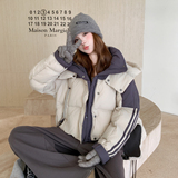 现货冬装韩版撞色拼接连帽羽绒服90绒外套202-5620-P375-K498，女装羽绒服，浙宝202