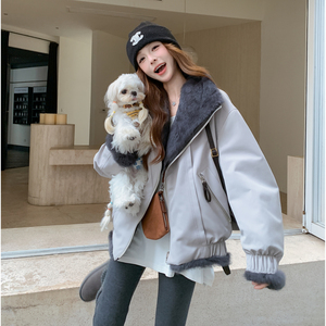 现货 新款冬装真兔毛皮毛一体两面穿外套 202-5606-P385-K518,女装皮草,浙宝202