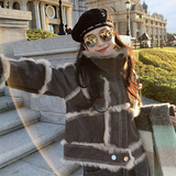 现货初春韩版皮毛一体真兔毛短外套202-7810-P385K589，女装皮草，浙宝202