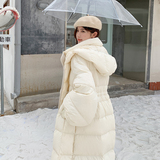 2026冬装现货韩版呢料拼接连帽羽绒服90绒女202A-6805-P475K699，女装羽绒服，浙宝202