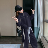 现货秋装休闲运动套装三条杠裤子两件套202-2520-P175K248，女装运动套装，浙宝202