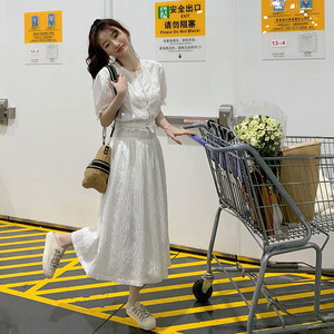2025夏季新款高级感小衫连衣裙套装女减龄显瘦上衣半身裙子两件套图片