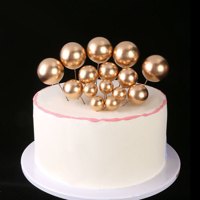 金球银球蛋糕装饰摆件哑光球插件