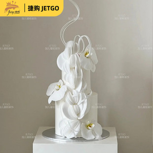 威化纸糯米纸圆片装饰生日蛋糕插件装扮甜品台材料配件蝴蝶兰摆件