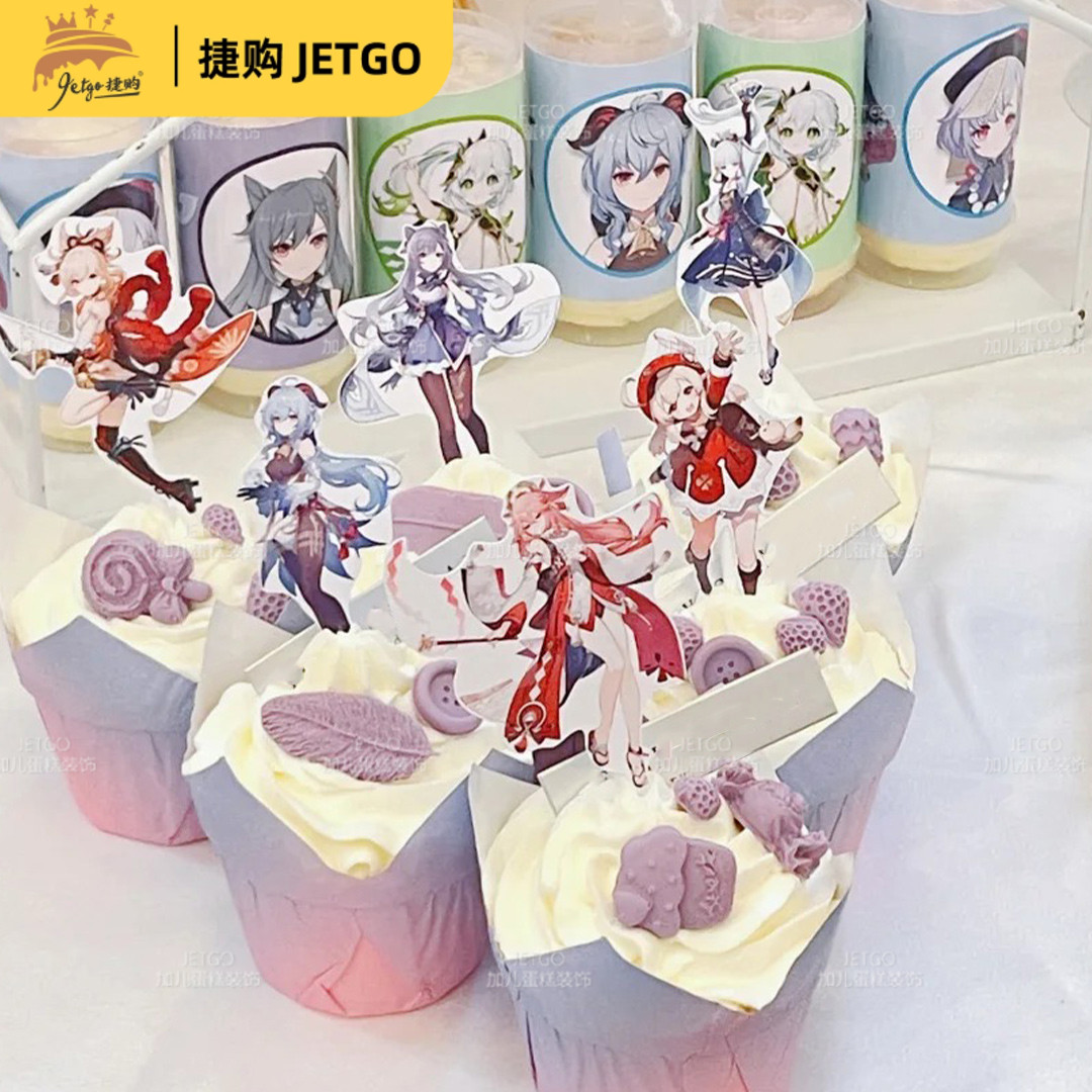 原神钟离芙宁娜胡桃甜品台装饰