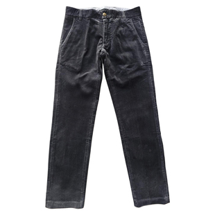 HYDROGEN灯芯绒直筒长裤男黑色休闲裤美式复古高弹力