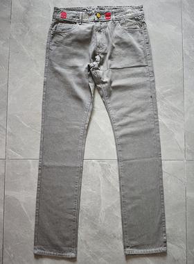 hydrogen男裤牛仔裤长裤骷颅头刺绣潮中腰修身男青年休闲裤直筒