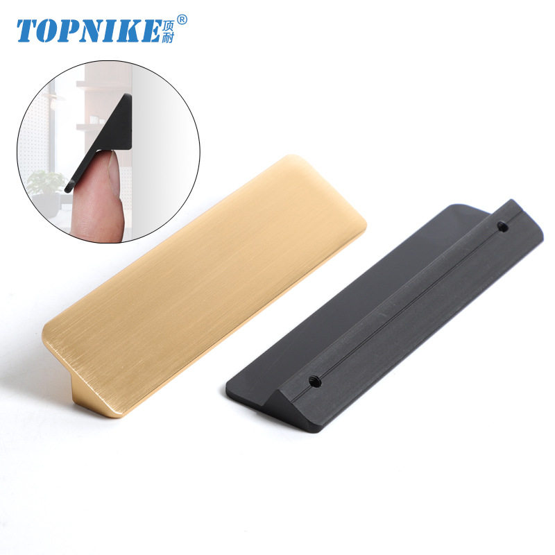 顶耐现代轻奢衣柜门拉手柜子抽屉橱柜把手金色黑色扁平斜形铝合金