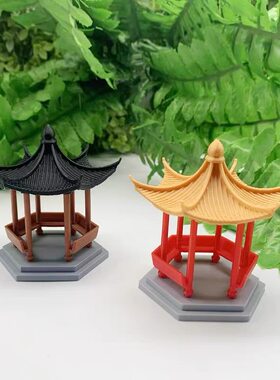 鱼缸造景小摆件小房子假山奇石水陆缸鱼缸庭院盆景中式diy古建筑
