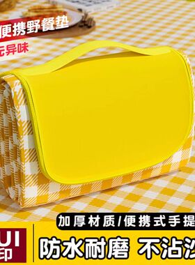 日本无印轻奢野餐防潮垫加厚户外野炊野营沙滩地垫防水草坪垫