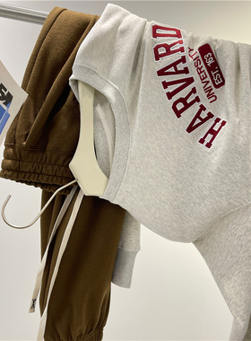 超火cec灰色字母印花卫衣女秋冬新款ins潮慵懒风圆领宽松学生上衣