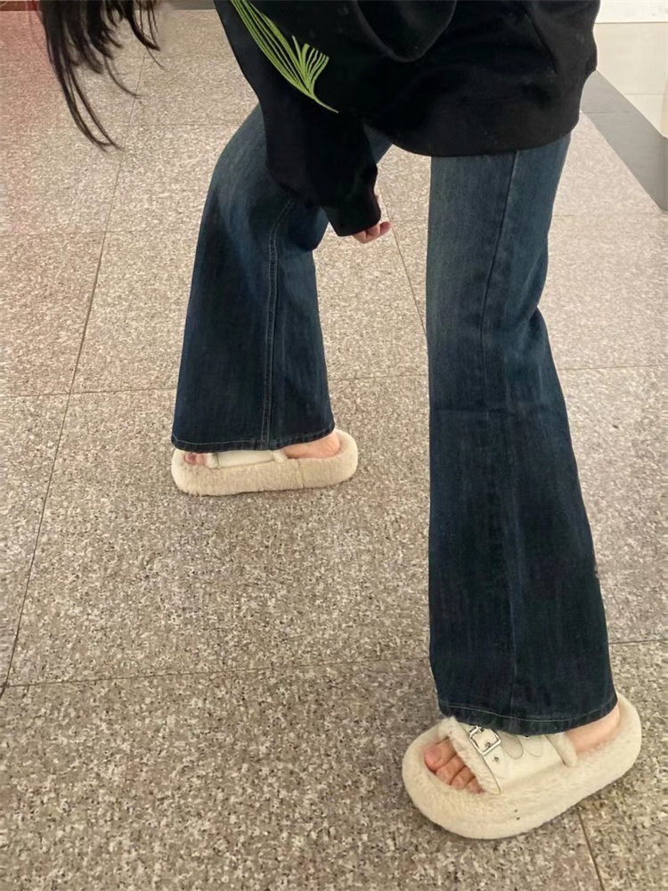 复古高街微叭牛仔裤女2023春秋季