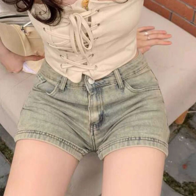 辣妹紧身牛仔短裤女2026夏季新款小个子美式高腰显瘦a字包臀热裤,女装/女士精品,大码裤装,淘宝优惠券,粉丝福利购,淘宝优惠卷