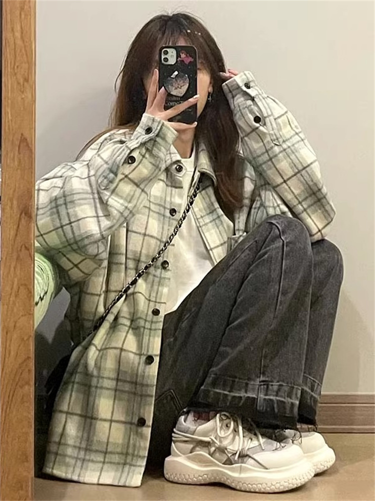 格子衬衫春装女2025年新款港味