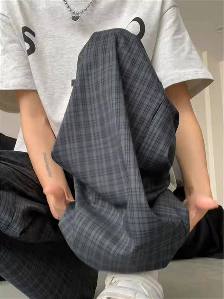 复古格子裤子女夏季薄款2024新款