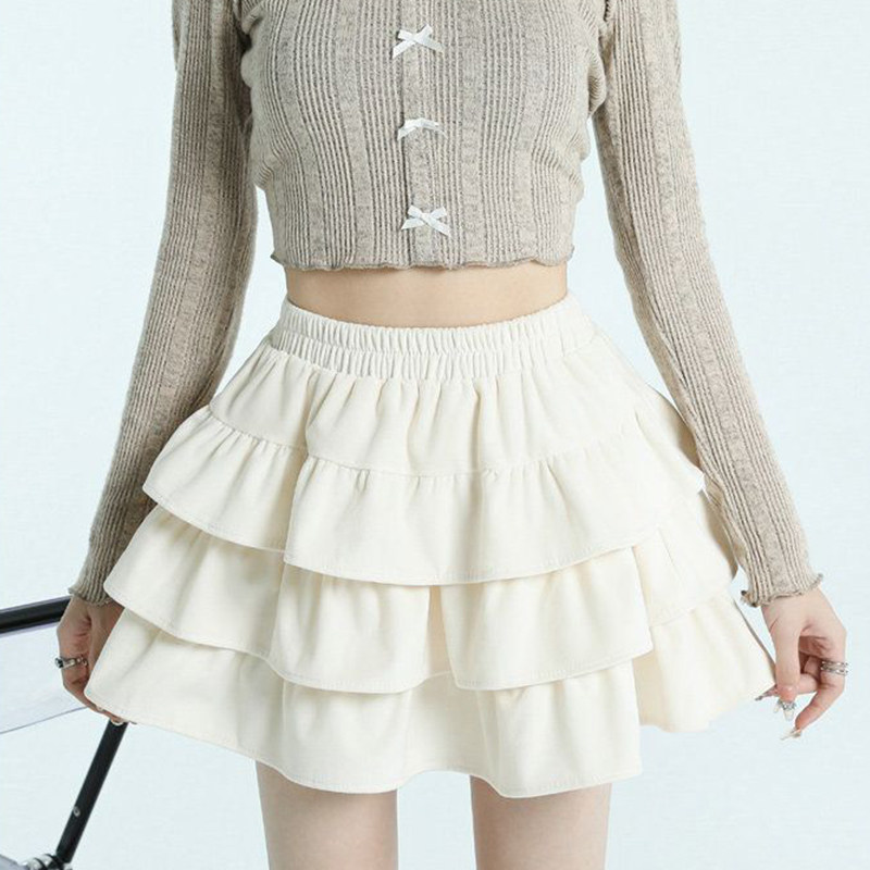 芭蕾风蛋糕半身裙女2026新款夏季松紧腰法式显瘦a字蓬蓬白色短裙,女装/女士精品,大码半身裙,淘宝优惠券,粉丝福利购,淘宝优惠卷
