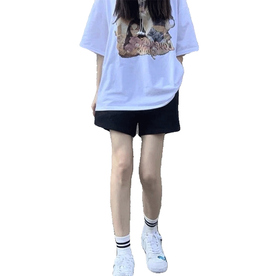 运动短裤女夏季薄款黑色高腰5分
