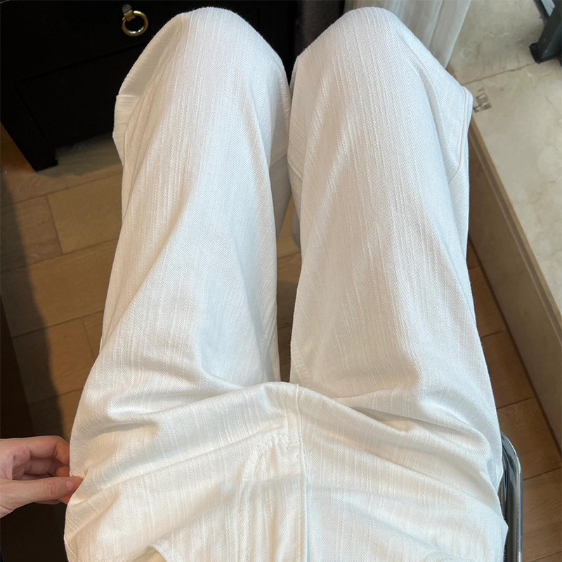 白色阔腿直筒牛仔裤女小个子2026春秋新款显瘦显高宽松烟管长裤子,女装/女士精品,大码裤装,淘宝优惠券,粉丝福利购,淘宝优惠卷