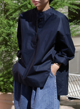 春秋新款长袖纯棉衬衫女中长款