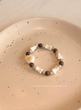 檀木手链猫爪高级感新中式百搭饰品国风古风串珠手串配饰