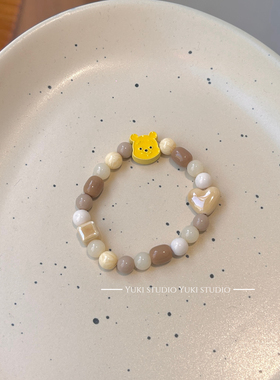 yukiio情侣合金维尼熊可爱原创