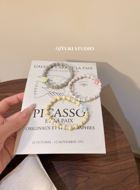 四叶草原创设计小众ins彩色手工混搭串珠手链百搭配饰