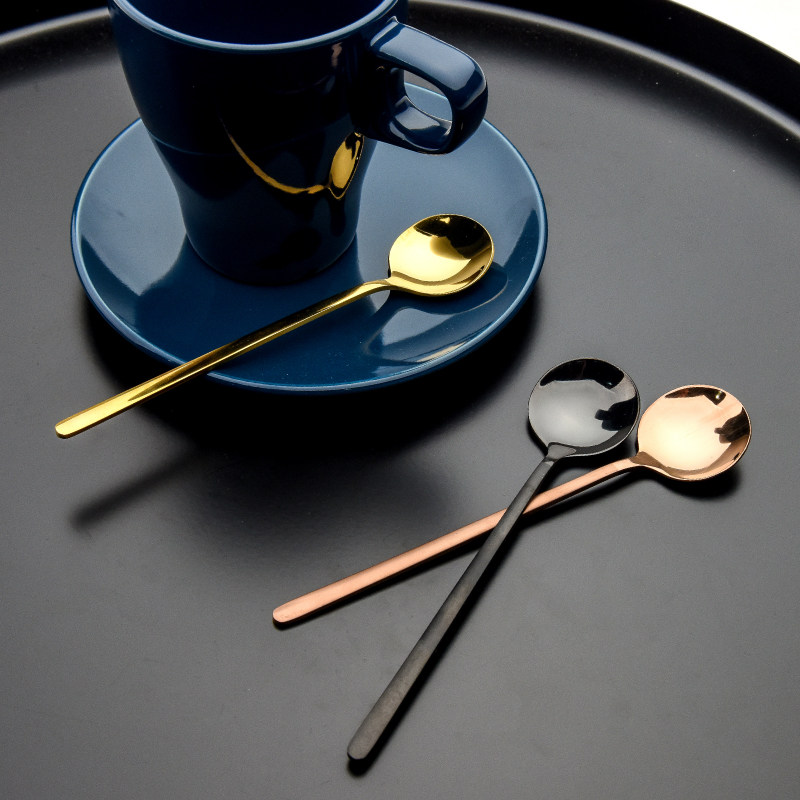 井柚 304不锈钢咖啡勺甜品勺搅拌勺金色西餐圆头宝宝用酸奶小汤勺,餐饮具,咖啡勺,淘宝优惠券,粉丝福利购,淘宝优惠卷