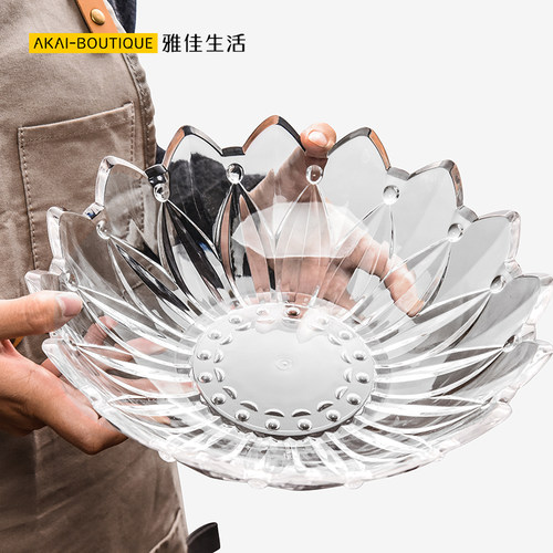 雅佳亚克力加厚塑料透明水果盘