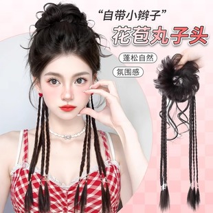 假发辫马尾发圈假发抓夹新中式长辫子双麻花拳击辫高马尾假发饰品