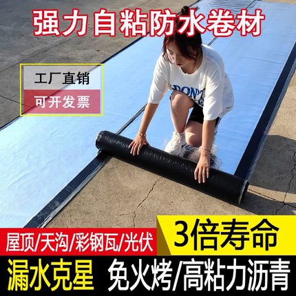 东方雨虹自粘防水卷材sbs沥青楼顶屋顶房顶屋面裂缝堵漏补漏材料