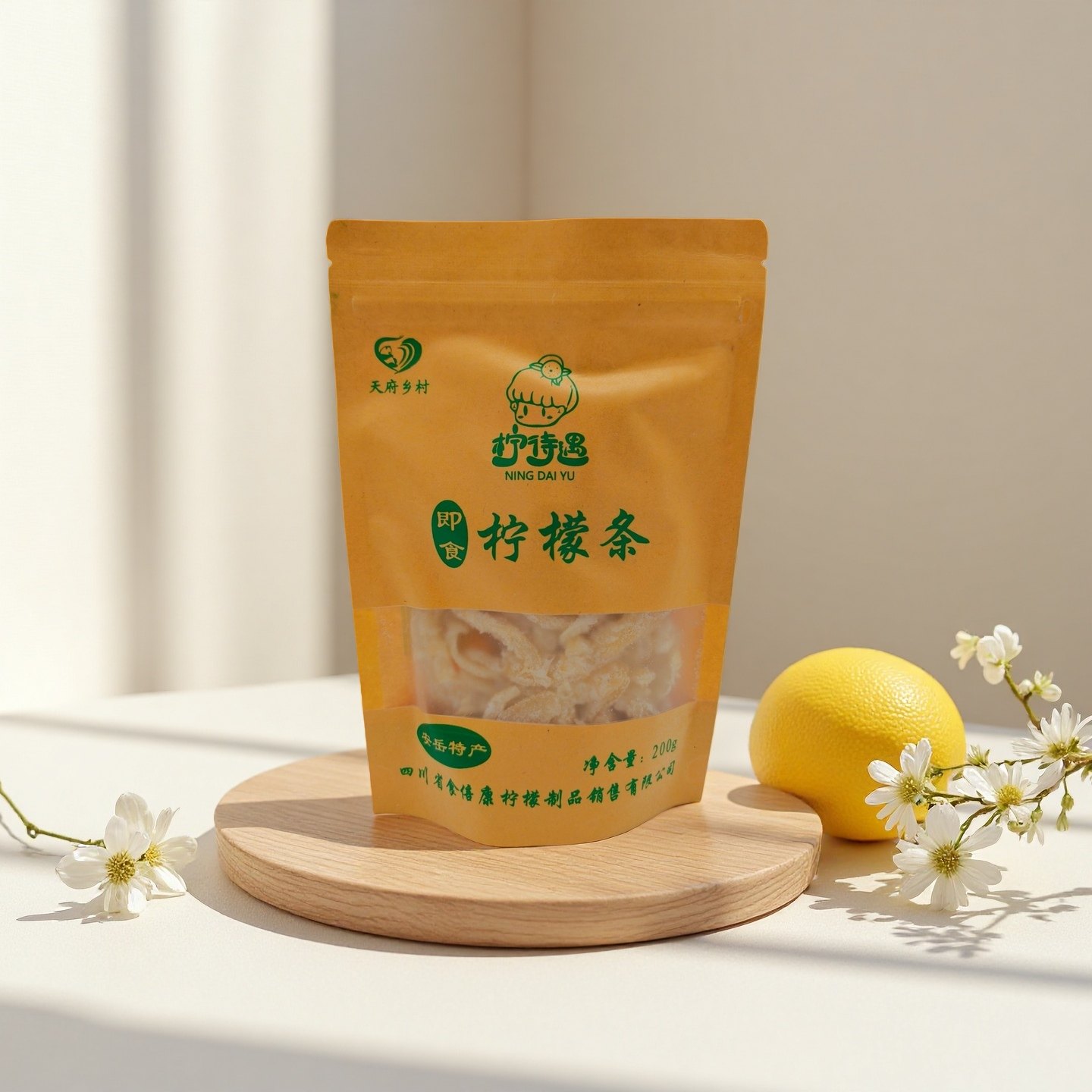 柠待遇 柠檬条200g/袋 即食水果果干 休闲健康食品小零食安岳特产