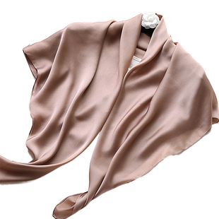 90x高档正品真丝丝巾女方巾卡其色杏色咖色粉色绿色黄色红色围巾
