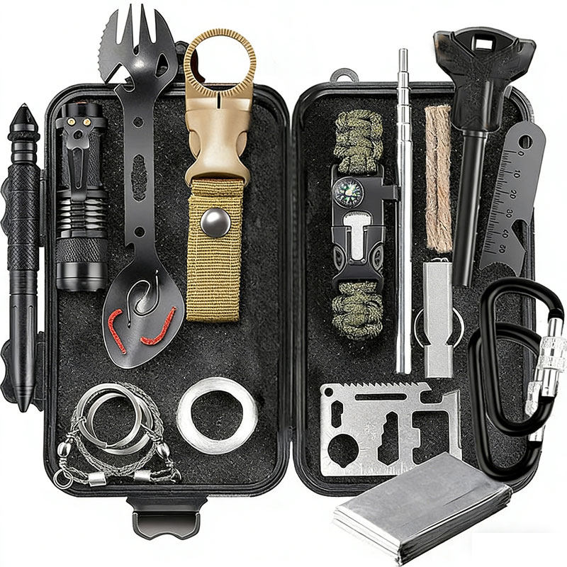野外多功能生存装备户外探险套装防灾末日工具盒口哨打火石求生,户外/登山/野营/旅行用品,其他防护救生装备,淘宝优惠券,粉丝福利购,淘宝优惠卷