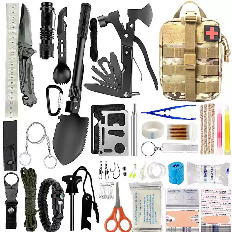 户外露营装备求生工具套装野外生存应急包多功能战术野营急救用品