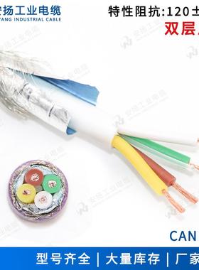 安扬厂家库存Canopen紫色双绞屏蔽网线4*20AWG TPE双护套电缆线