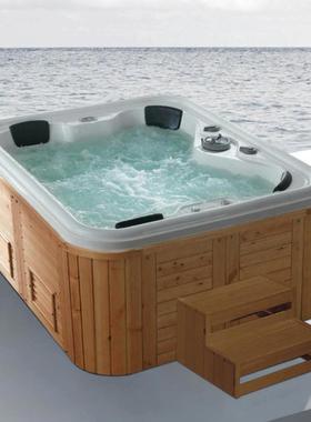spa按摩浴缸户外亚克力独立冲浪恒温控制面板4人用智能jacuzzi